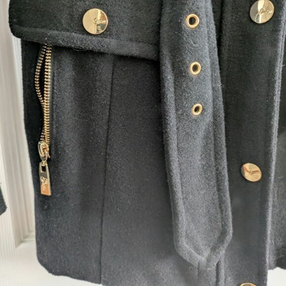 GUESS Black Wool Peacoat - Picture 4 of 5